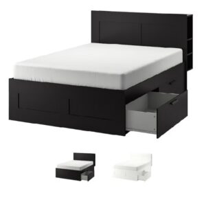BRIMNES Bed Frame w storage and headboard