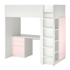 SMASTAD Loft Bed with desk with 4 drawers